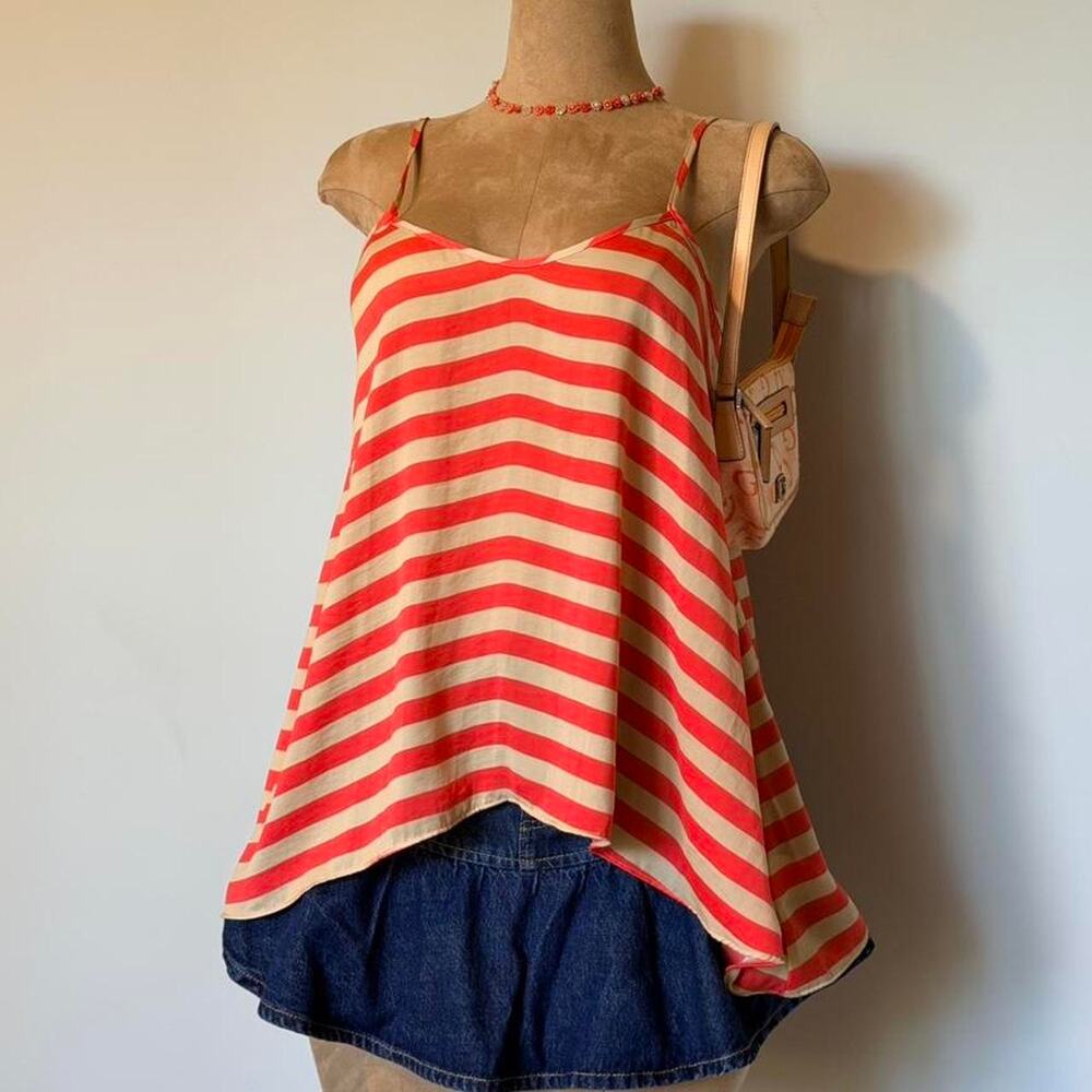 Bebe orange striped tank top